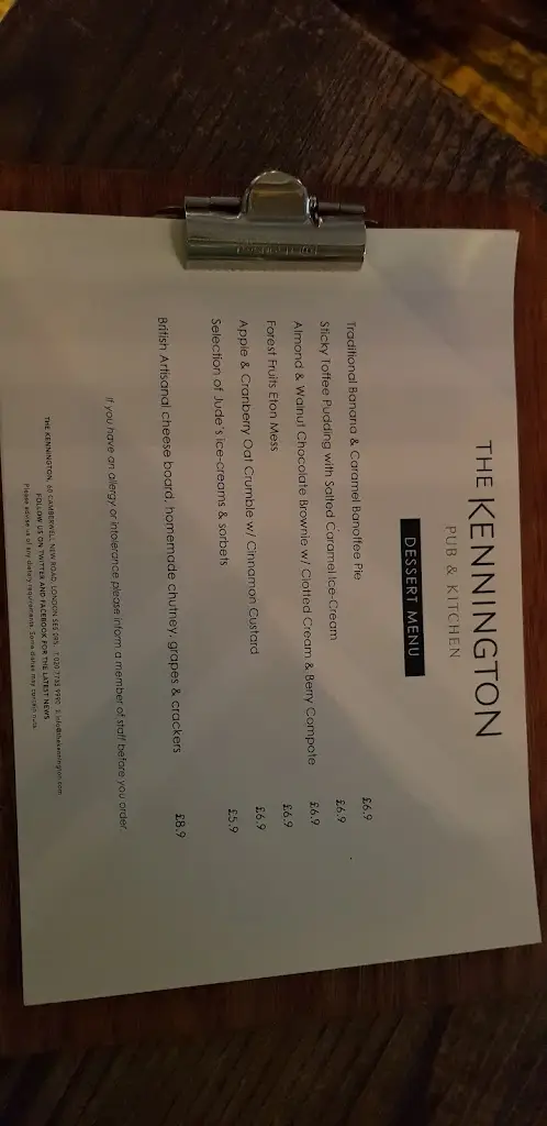 Menu_The Kennington_Kennington_image_2