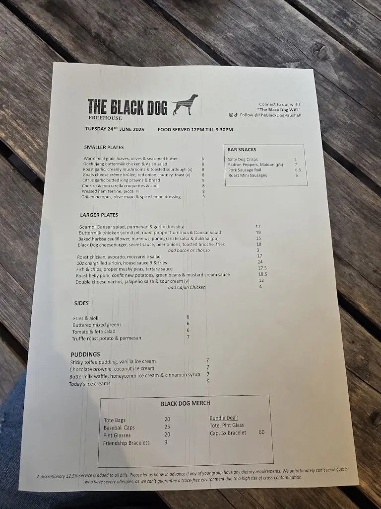 Menu_The Black Dog_Kennington_immagine_2