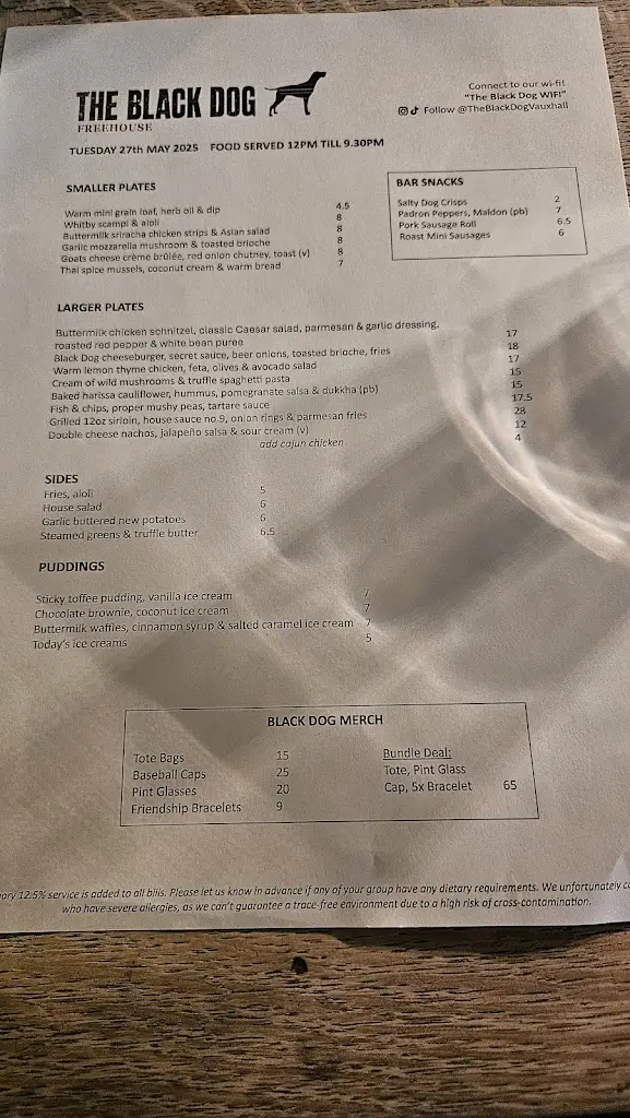 Menu_The Black Dog_Kennington_immagine_4