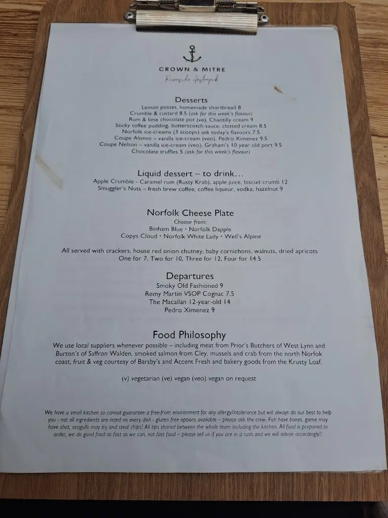Menu_Crown & Mitre_King's Lynn_image_2