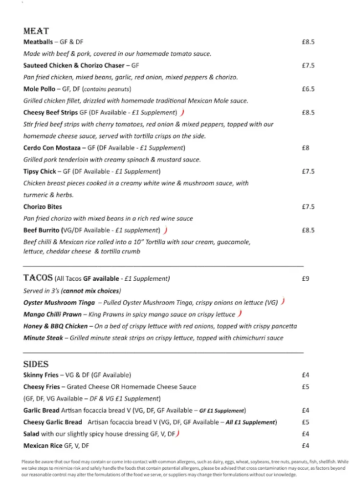 Menu_Pedro's Casa_Kendal_image_3