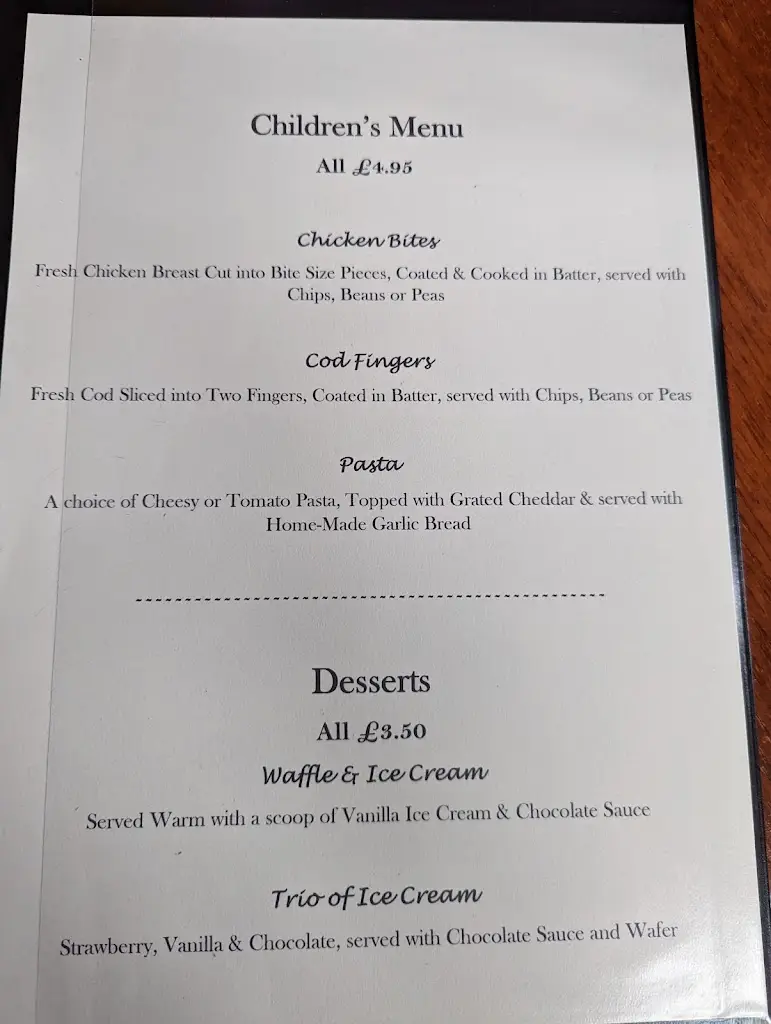 Menu_The Foresters Arms, Bagshot_Bagshot_image_2