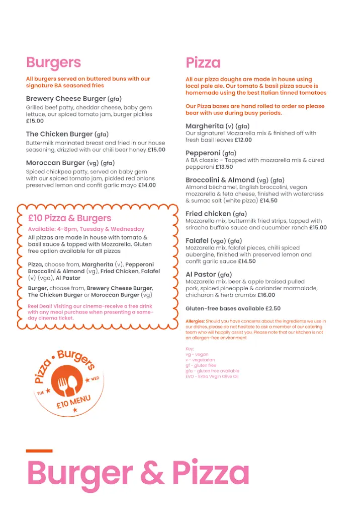 Menu_Brewery Arts Bar and Restaurant_Kendal_image_1