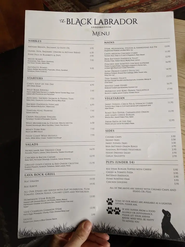 Menu_The Black Labrador_Kendal_image_2