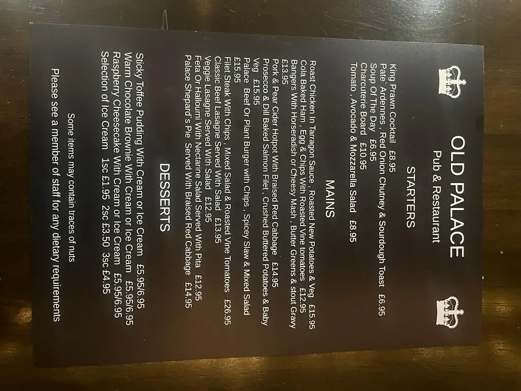 Menu_The Old Palace_Kings Langley_immagine_1