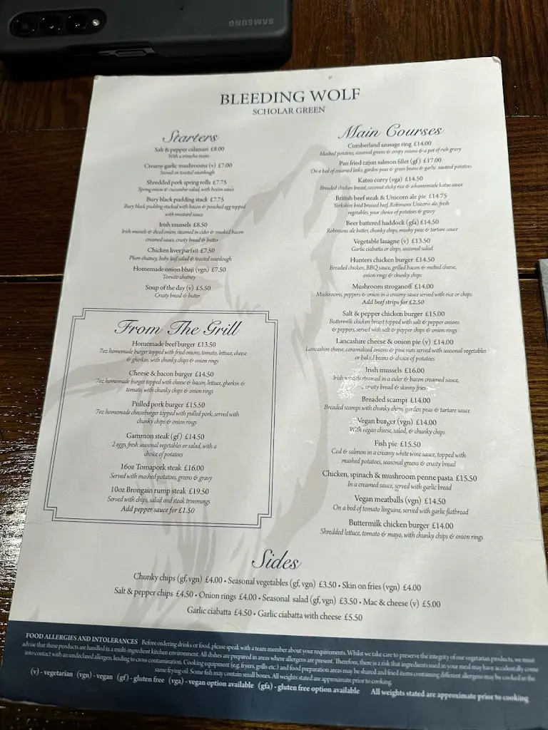 Menu_Bleeding Wolf, Scholar Green_Kidsgrove_image_4