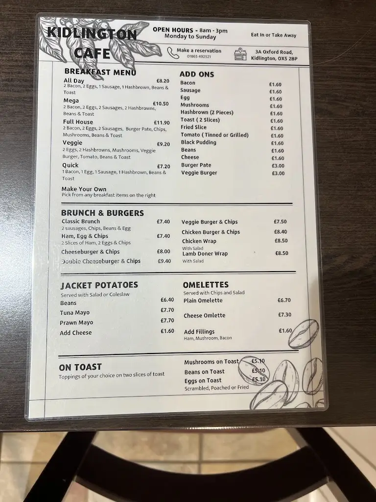 Menu_Kidlington Cafe_Kidlington_image_3