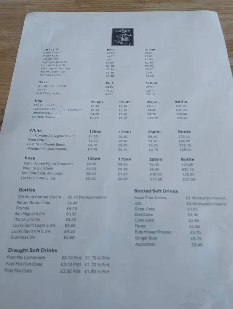 Menu_The Carpenters Arms_Kingsclere_image_2