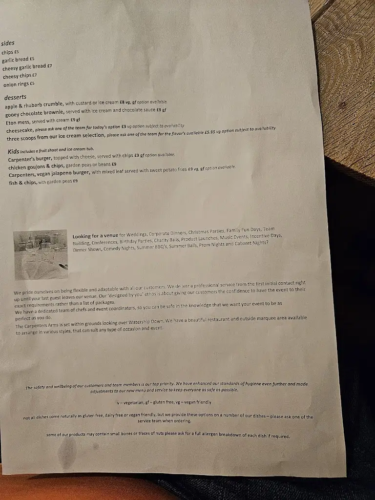 Menu_The Carpenters Arms_Kingsclere_image_4