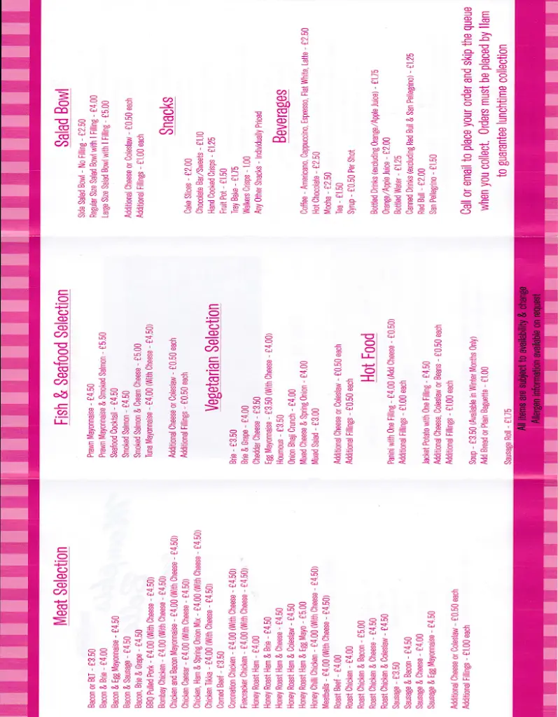 Menu_The Memphis Belle Sandwich Shop_Kings Hill_immagine_1