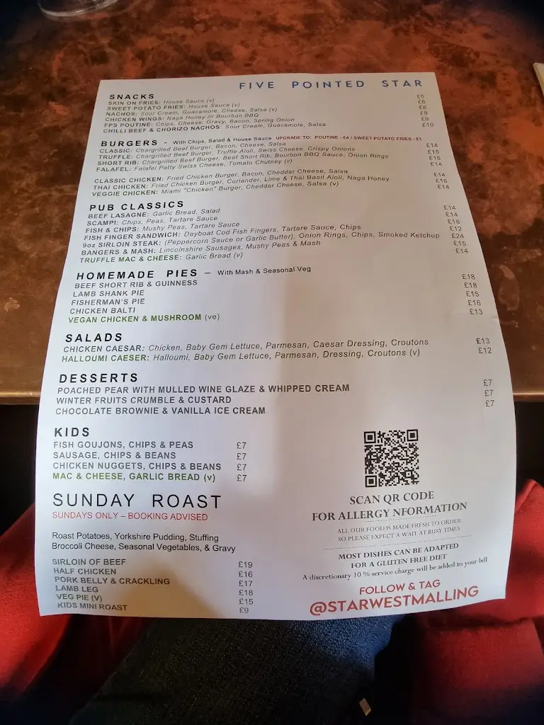 Menu_Five Pointed Star_Kings Hill_image_3