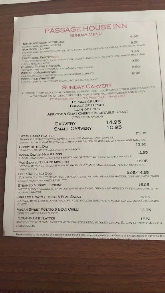 Menu_Passage House Inn_Kingsteignton_image_3