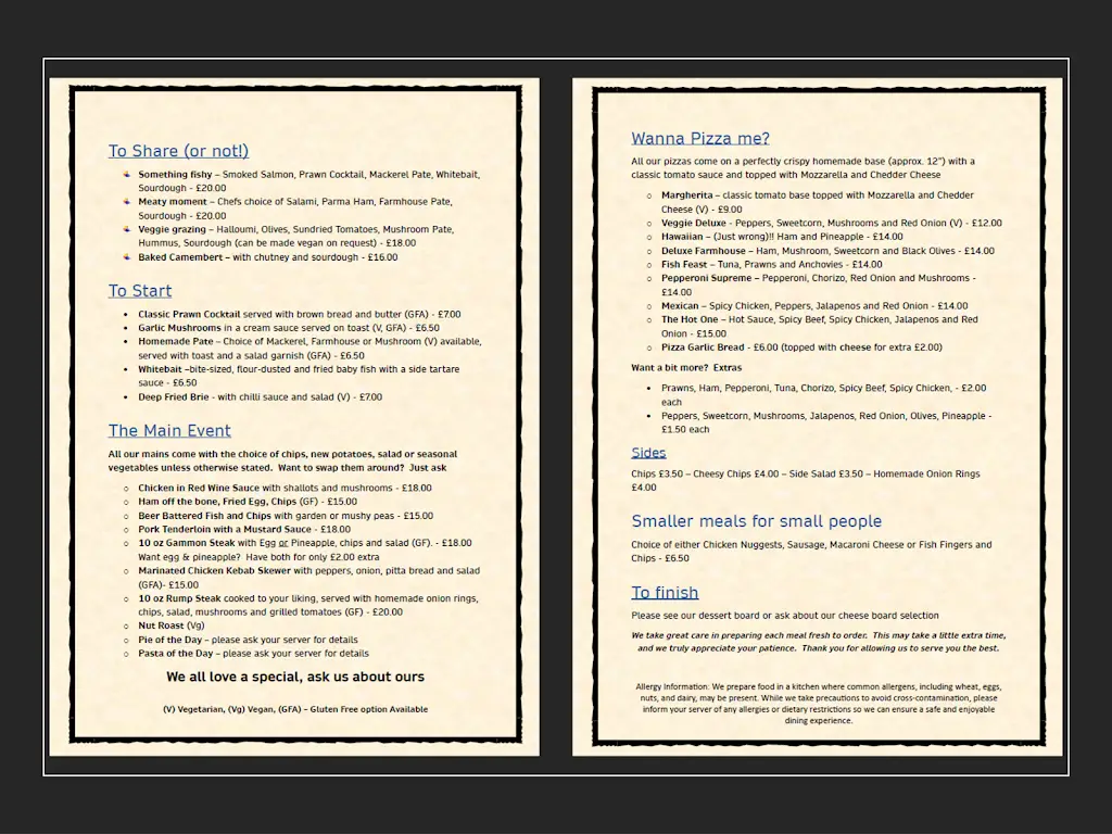 Menu_The Royal Oak_Kington_image_1