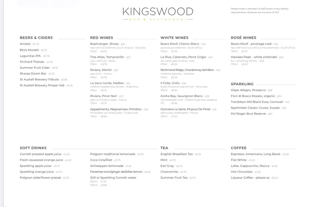 Menu_The Kingswood Restaurant & Rooms_Kingswood_image_3