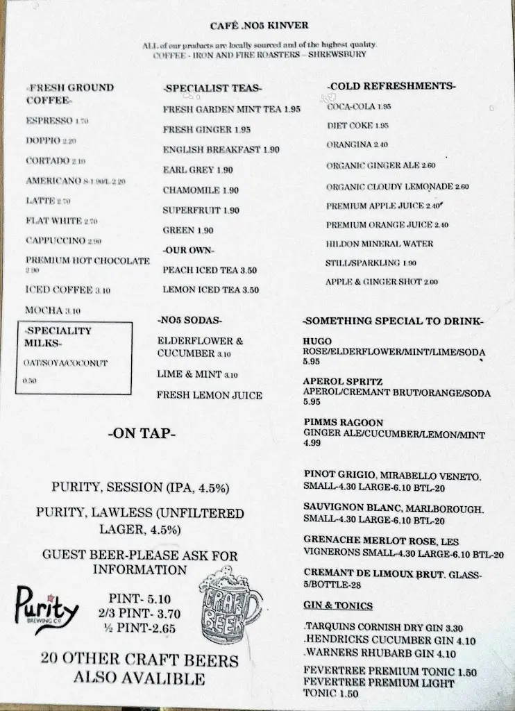 Menu_Cafe No. 5 Kinver_Kinvere_immagine_3