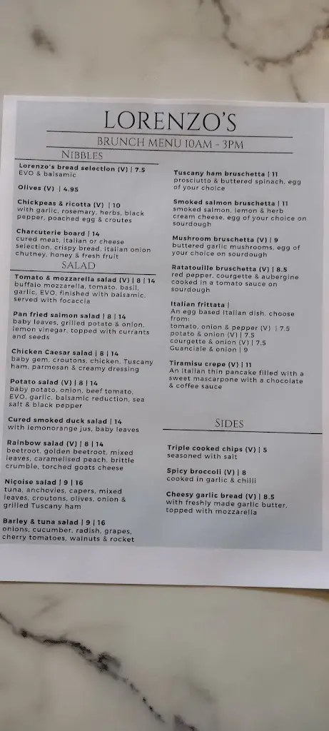 Menu_Lorenzo's Restaurant_Kingsley_image_1