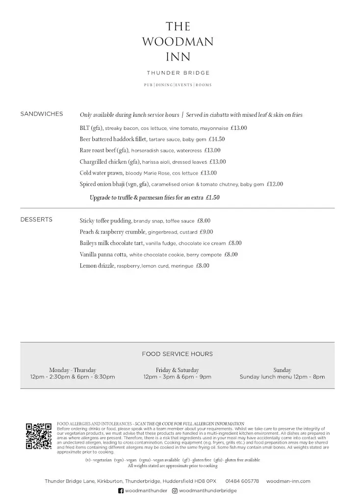 Menu_The Woodman Inn, Thunder Bridge_Kirkburton_image_4