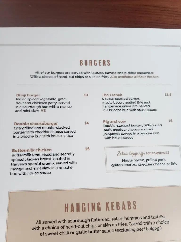 Menü_Harvey's Bar/Kitchen_Kirkburton_Bild_1