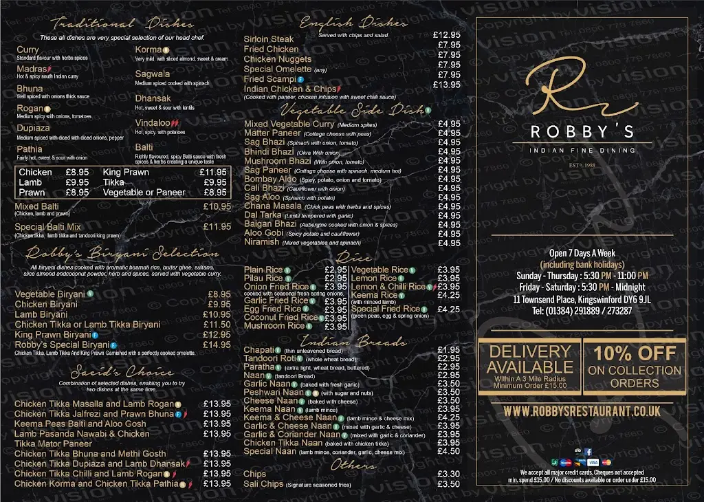 Menu_Robby's Indian Dining_Kingswinford_image_2
