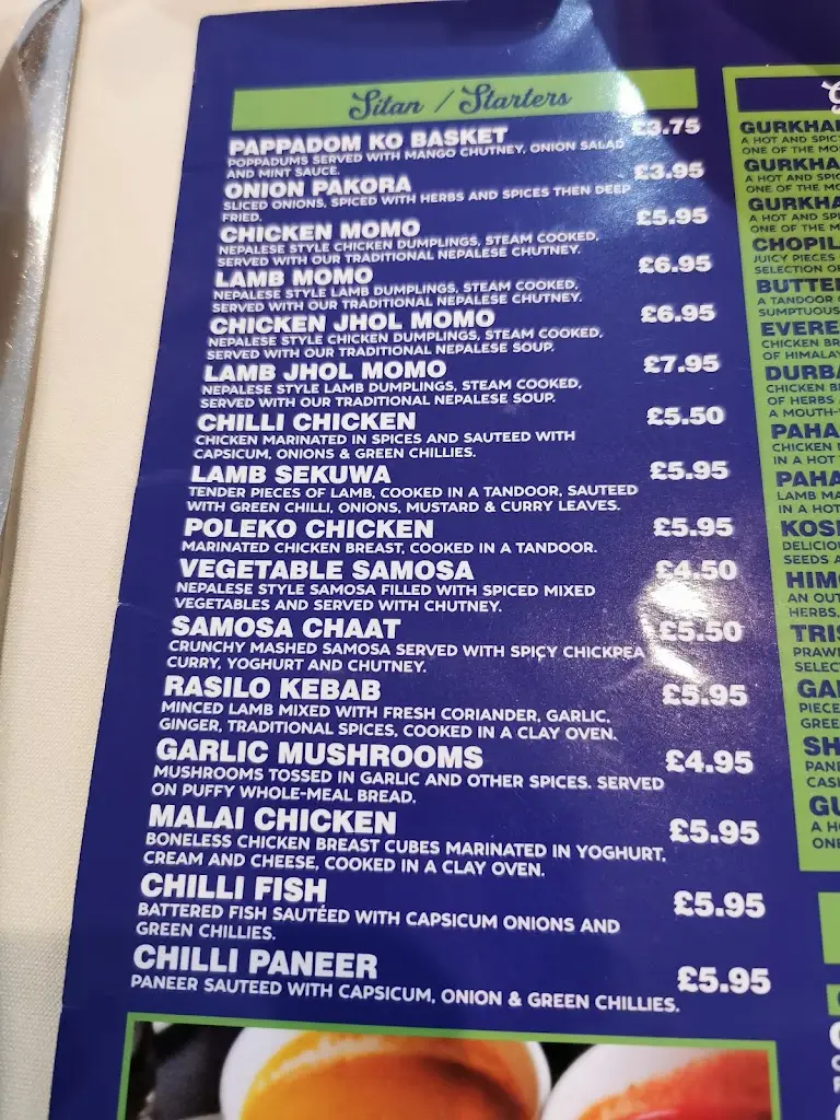 Menu_Gurkha Kitchen_Kingswinford_image_1