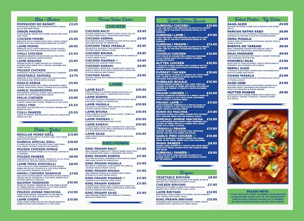 Menu_Gurkha Kitchen_Kingswinford_image_2