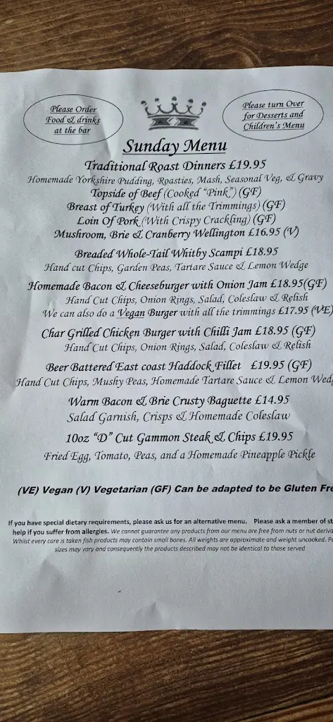 Menu_The Crown, Hutton le Hole_Kirkbymoorside_image_1