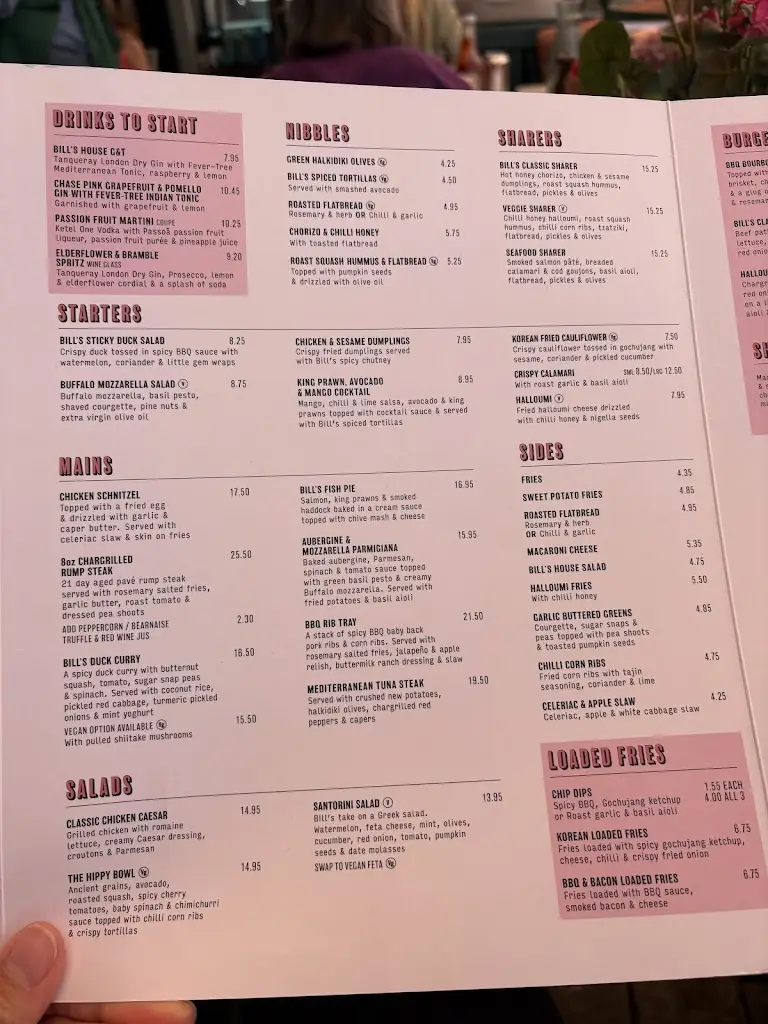Menu_Bill's Kingston Restaurant_Kingston upon Thames_image_1