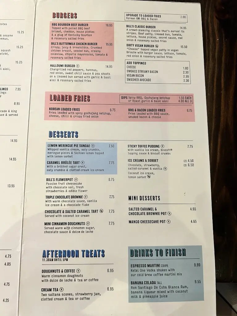 Menu_Bill's Kingston Restaurant_Kingston upon Thames_image_3