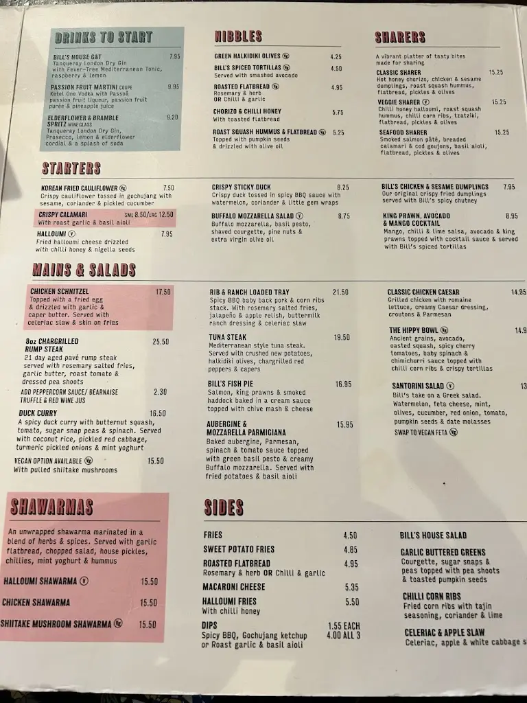 Menu_Bill's Kingston Restaurant_Kingston upon Thames_image_4