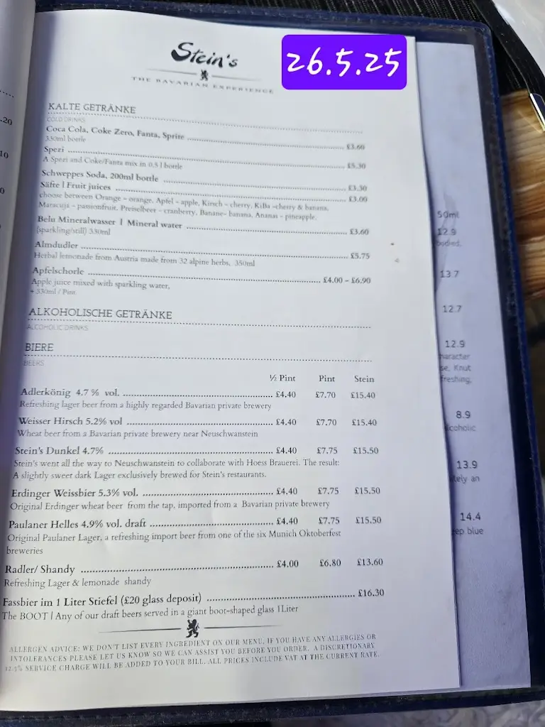 Menu_Stein's Kingston_Kingston upon Thames_image_4