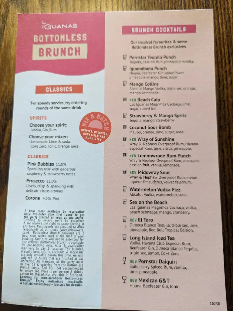 Menu_Las Iguanas - Kingston_Kingston upon Thames_image_1