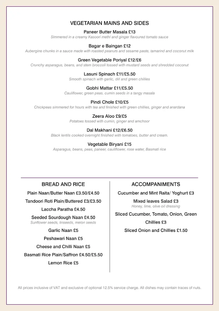 Menu_Roz Ana_Kingston upon Thames_immagine_1