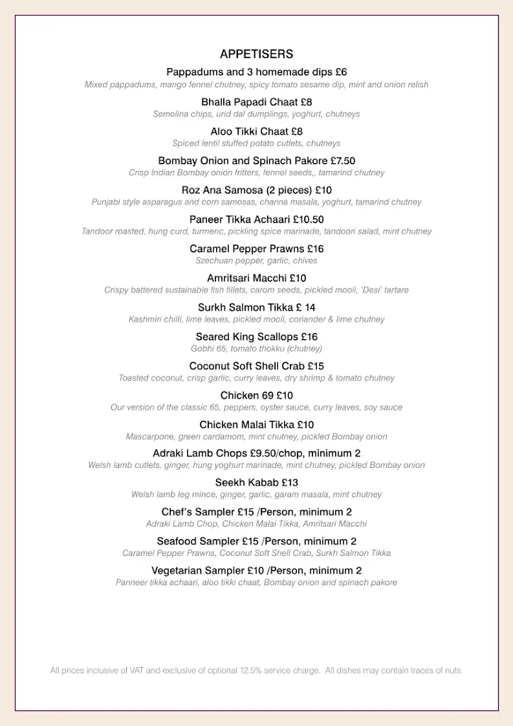 Menu_Roz Ana_Kingston upon Thames_immagine_4