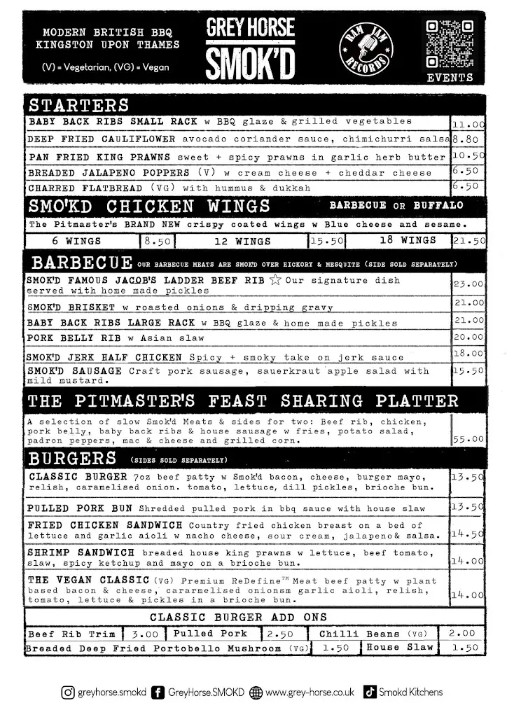 Menu_The Grey Horse - Smok'd_Kingston upon Thames_image_2