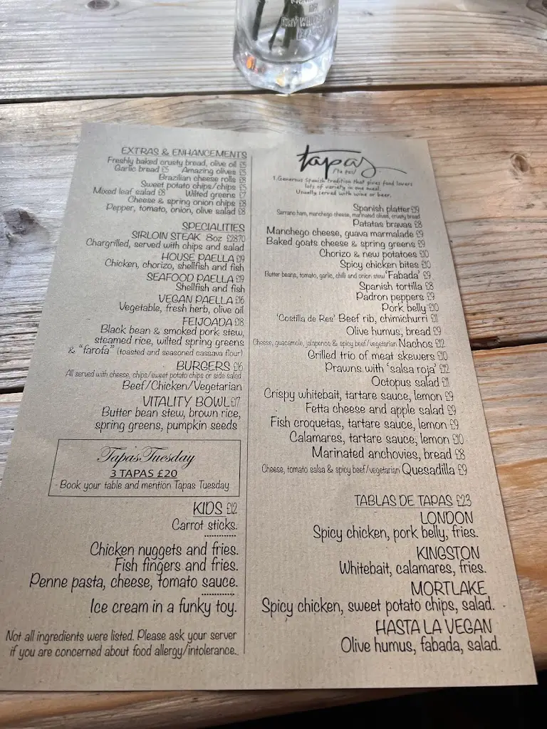 Menu_The Pottery Tapas Bar_Kingston upon Thames_immagine_2