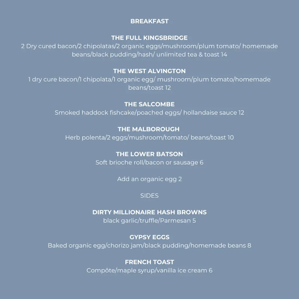 Menu_Restaurant Twenty Seven by Jamie Rogers_Kingsbridge_image_1