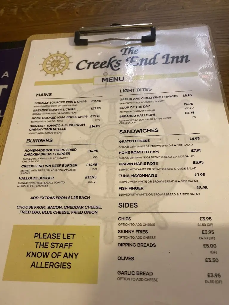 Menu_Creeks End Inn Bar & Restaurant_Kingsbridge_image_2