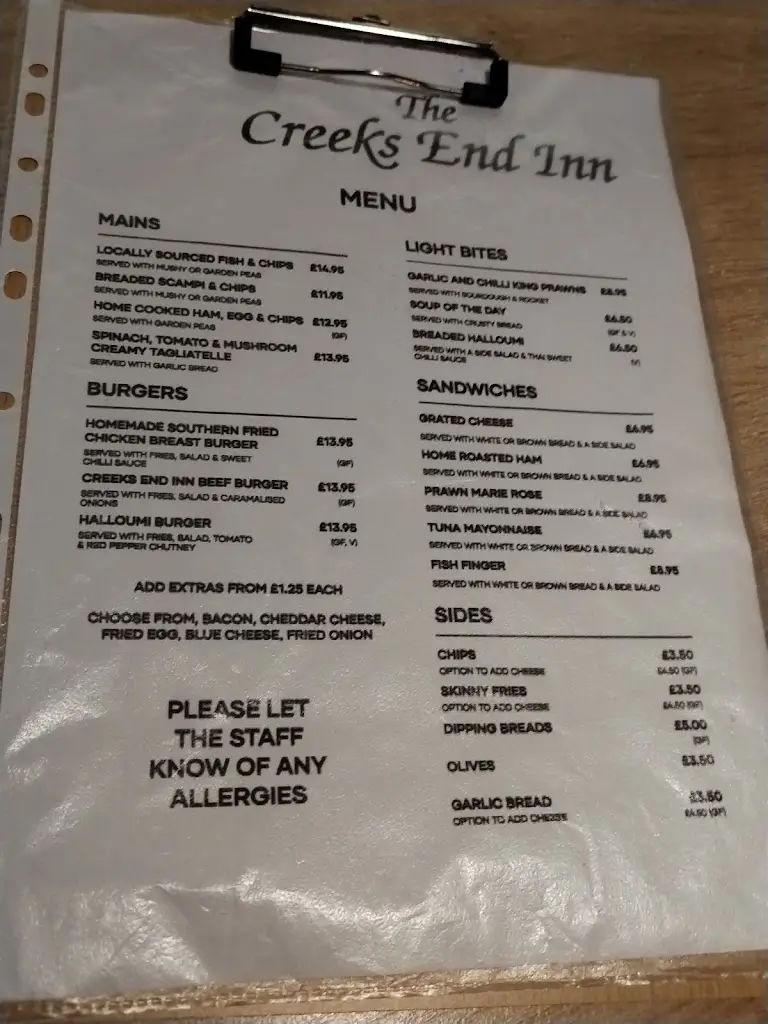 Menu_Creeks End Inn Bar & Restaurant_Kingsbridge_image_4