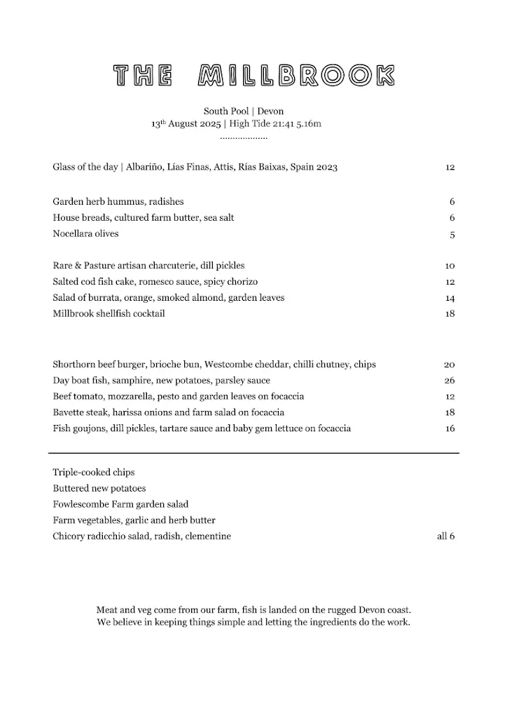 Menu_The Millbrook Inn_Kingsbridge_image_1