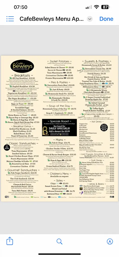 Menu_Cafe Bewleys_Kingsbridge_image_1