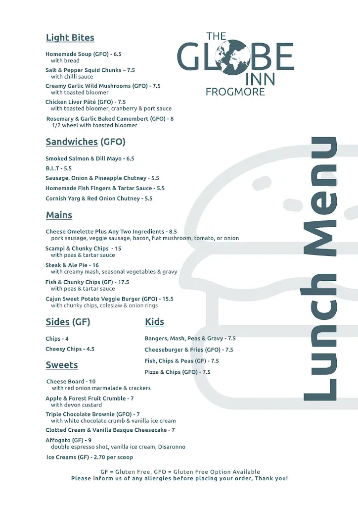 Menu_The Globe Inn_Kingsbridge_image_1