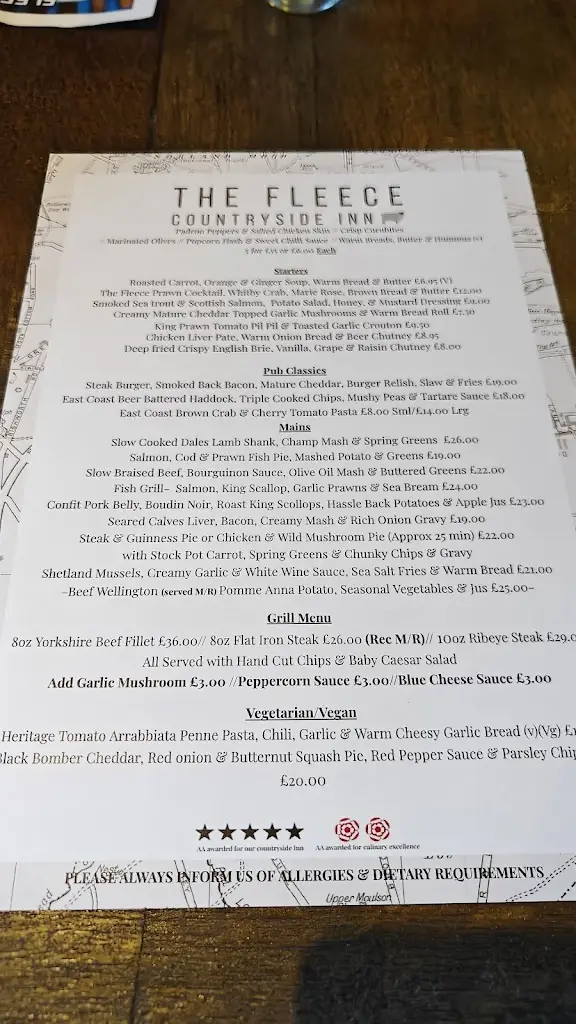 Menu_The Fleece Countryside Inn_Barkisland_image_1