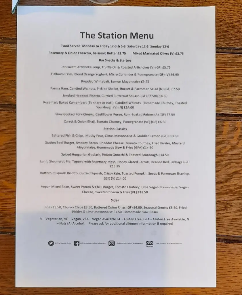 Menu_The Station_Knebworth_image_1