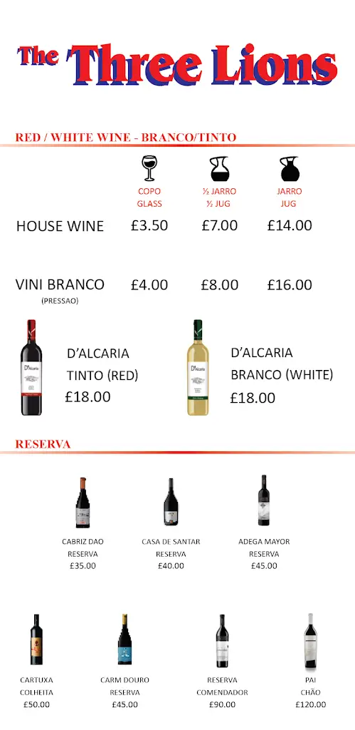 Menu_The Three Lions_Lambeth_image_2