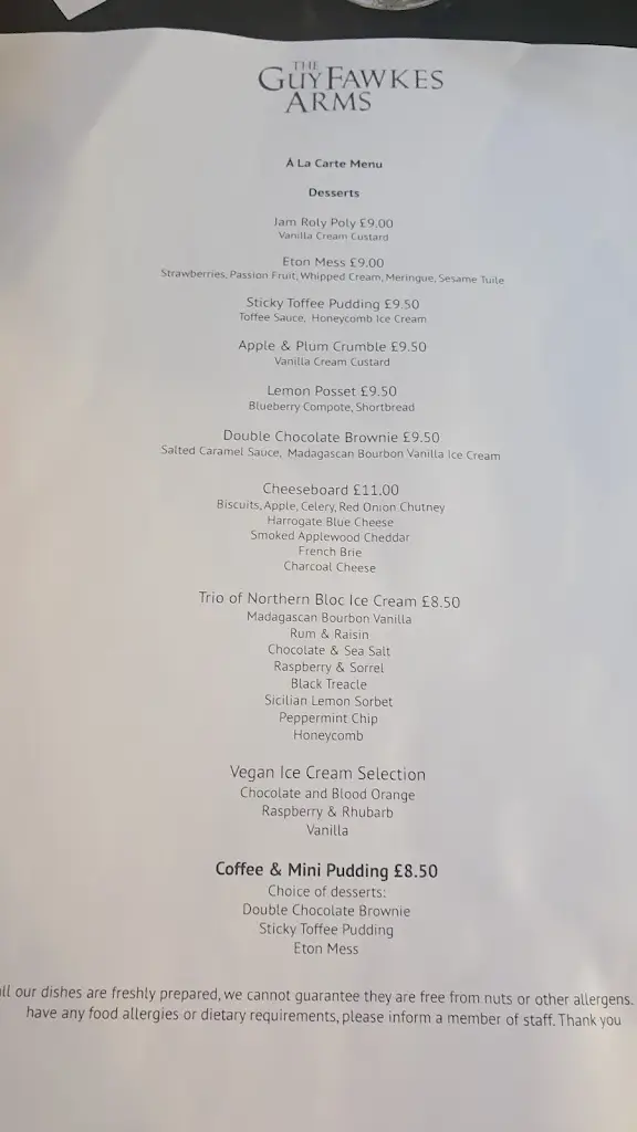 Menu_Guy Fawkes Arms_Knaresborough_immagine_3