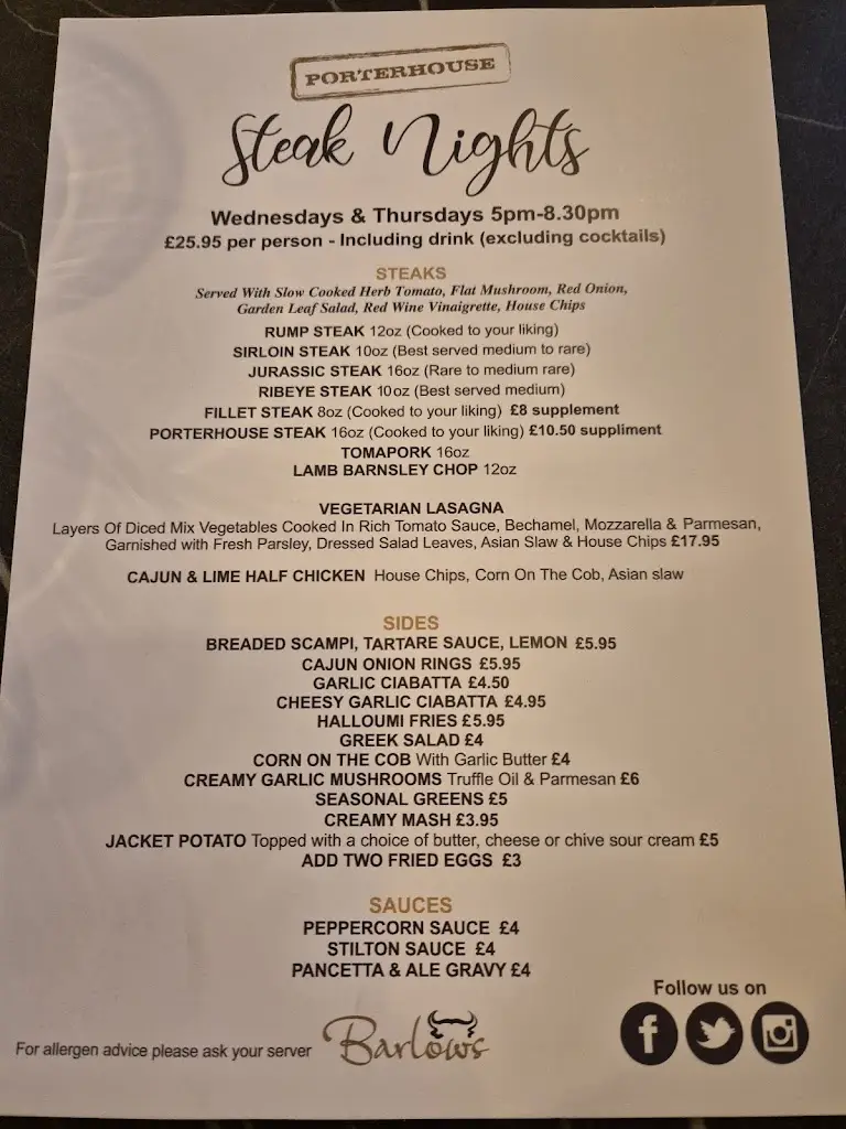 Menu_Porterhouse by Barlows_Kirkby in Ashfield_image_1