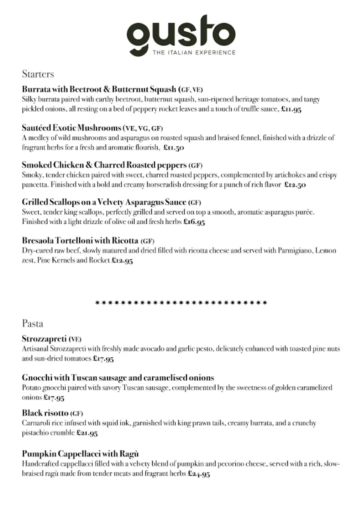 Menu_GUSTO - MODERN ITALIAN RESTAURANT_Barbican_image_2