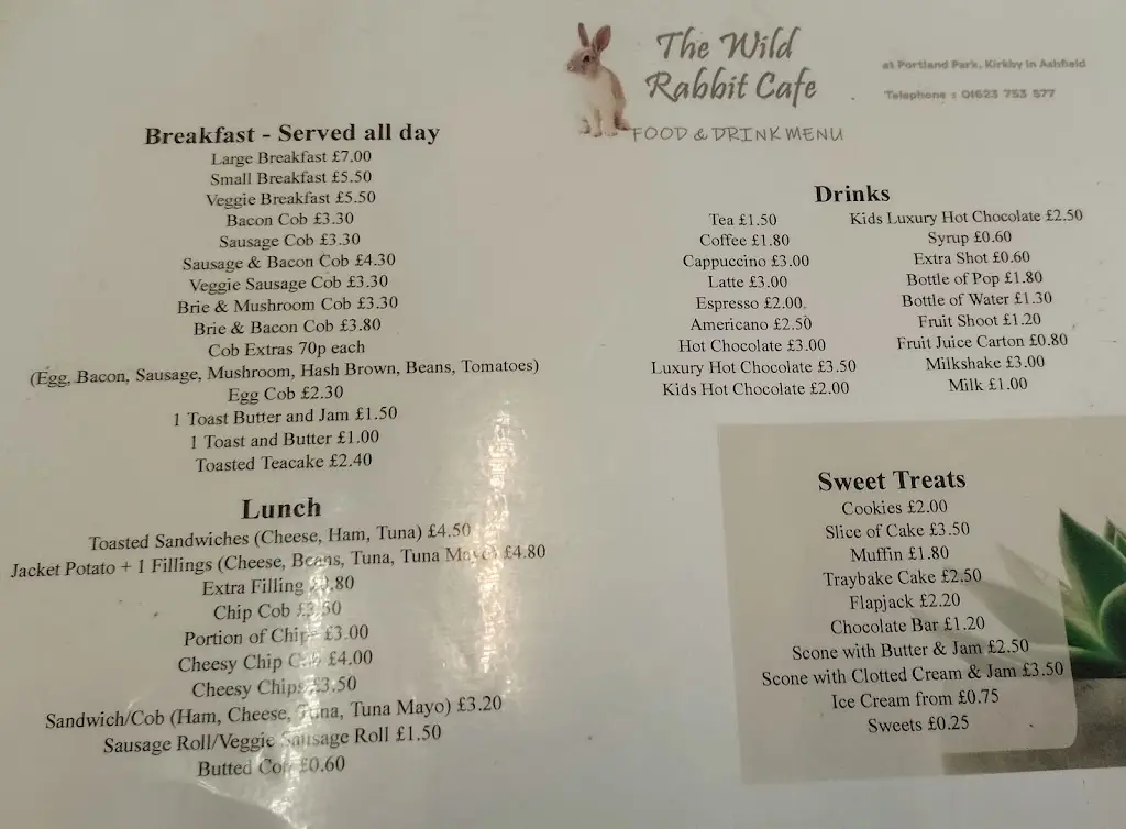 Menu_The Wild Rabbit Cafe_Kirkby in Ashfield_image_1