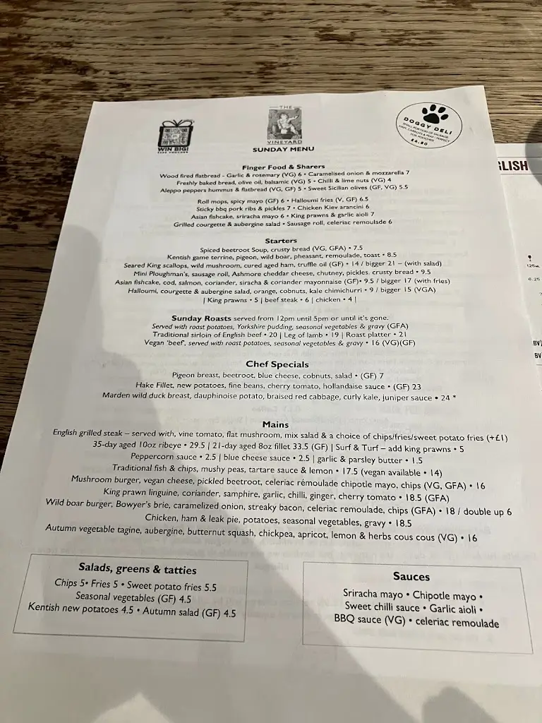 Menu_The Vineyard_Lamberhurst_image_1