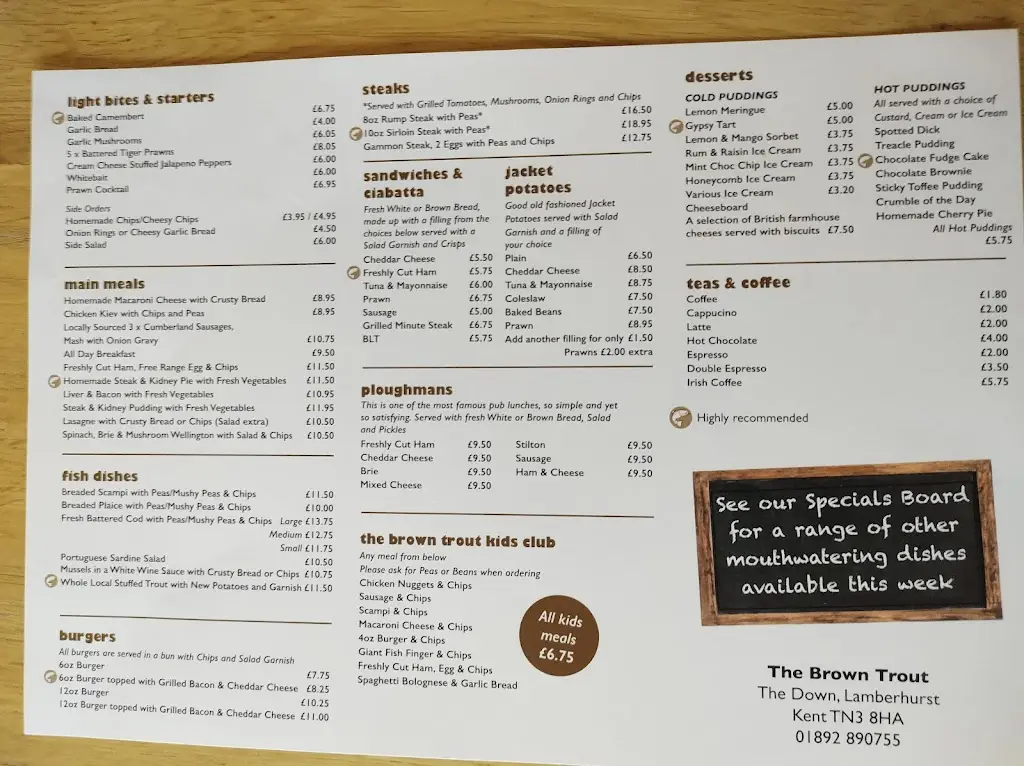 Menu_The Brown Trout_Lamberhurst_immagine_3